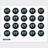 CT Tech CAT Scan Tech Skelet Radiologie Afdeling Ronde Sticker (Vel)