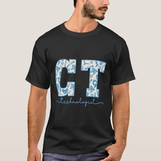 CT Tech CAT Scan Tech Skelet Radiologie Afdeling T-shirt (Voorkant)