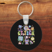 Ct Tech Gelukkig Pasen Hoppy Ct Scan Technoloog Sleutelhanger (Voorkant)