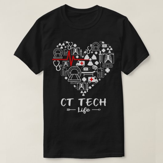 CT Tech Life Heart Funny Technologist Premium T-shirt (Design voorkant)