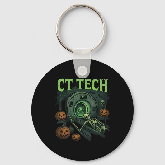 CT Tech Skeleton Grappig Halloween MRI Technician Sleutelhanger (Voorkant)