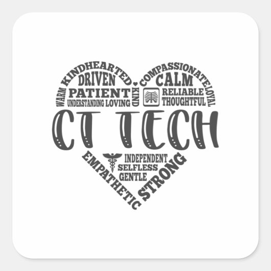 CT-technologie, CT-technologie, computertomo Vierkante Sticker (Voorkant)