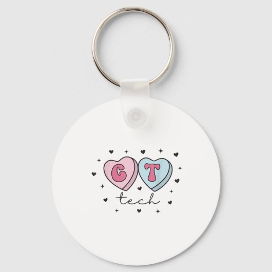 CT-technoloog Hart Valentijnsdag Cat Scan Tech Sleutelhanger (Voorkant)