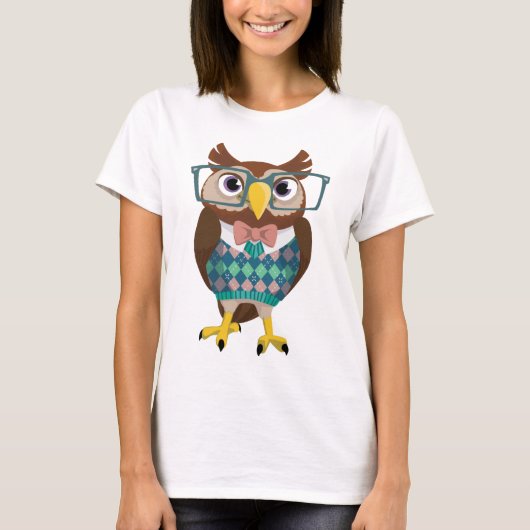 Cte Nerdy Glasses Owl T-shirt (Voorkant)