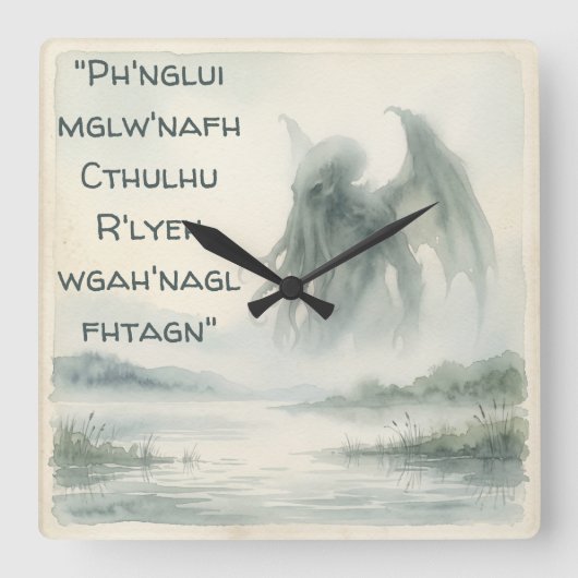 Cthulhu Aquarel Klok Lovecraftiaanse Kosmische Hor (Voorkant)