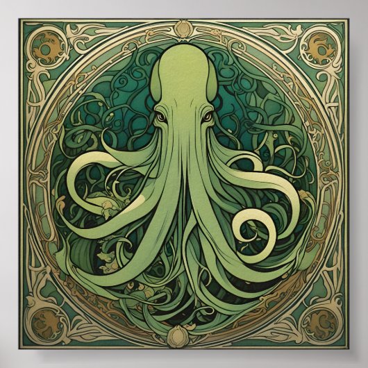 Cthulhu Art Nouveau Poster (Voorkant)