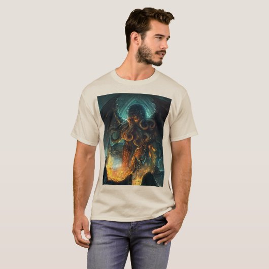 Cthulhu-basisdesign T-shirt van Lovecraft (Voorkant volledig)