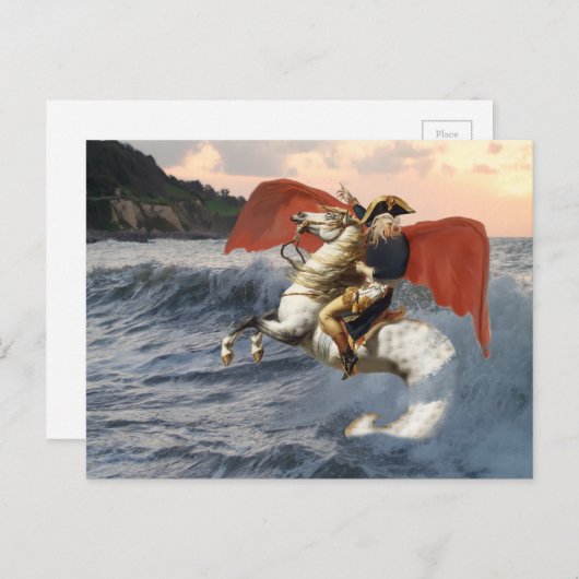 Cthulhu Bonaparte op het strand. Briefkaart (Voorkant / Achterkant)