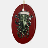Cthulhu Claus Keramisch Ornament (Links)