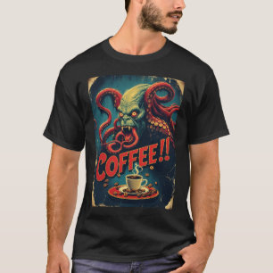 Cthulhu Coffee Shirt Grappig Zee Monster T-shirt