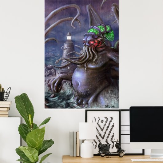 Cthulhu: Cthulhu stijgt uit het Zee Poster (Thuiskantoor)