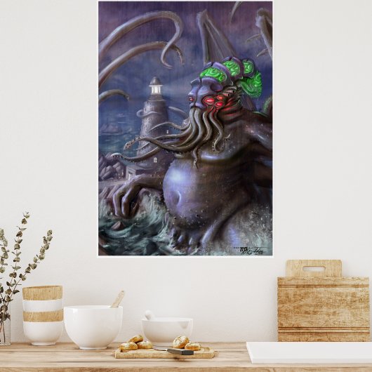 Cthulhu: Cthulhu stijgt uit het Zee Poster (Keuken)