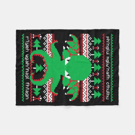 Cthulhu Cultist Christmas Cthulhu Ugly Christmas S Fleece Deken (Voorkant (Horizontaal))