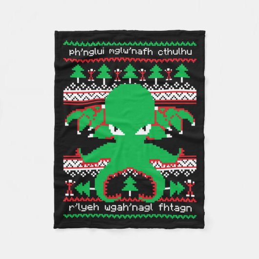 Cthulhu Cultist Christmas Cthulhu Ugly Christmas S Fleece Deken (Voorkant)
