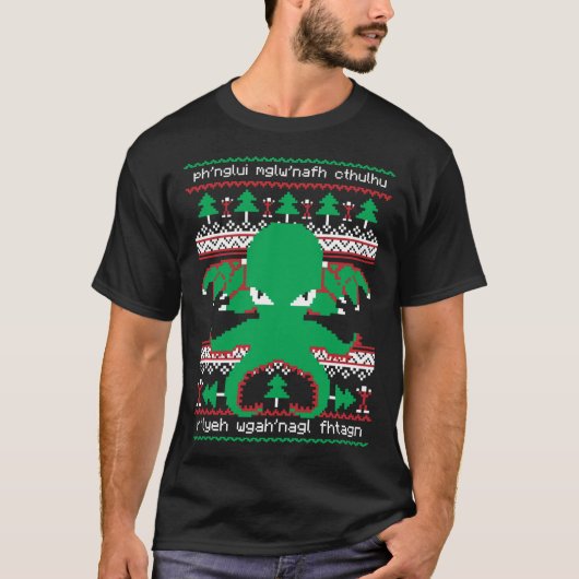 Cthulhu Cultist Christmas Cthulhu Ugly Christmas S T-shirt (Voorkant)