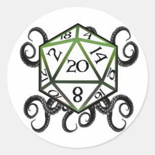 Cthulhu D20-sticker Ronde Sticker