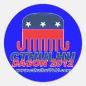 Cthulhu Dagon 2012 Ronde Sticker (Voorkant)