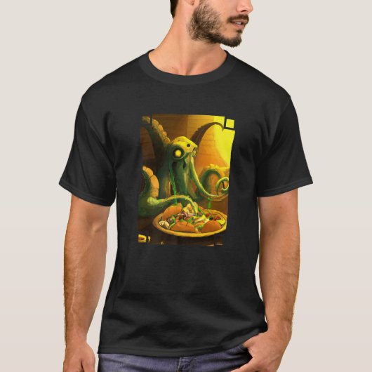 Cthulhu Eating A Plate Of Tacos Cthulhu Eating Tac T-shirt (Voorkant)