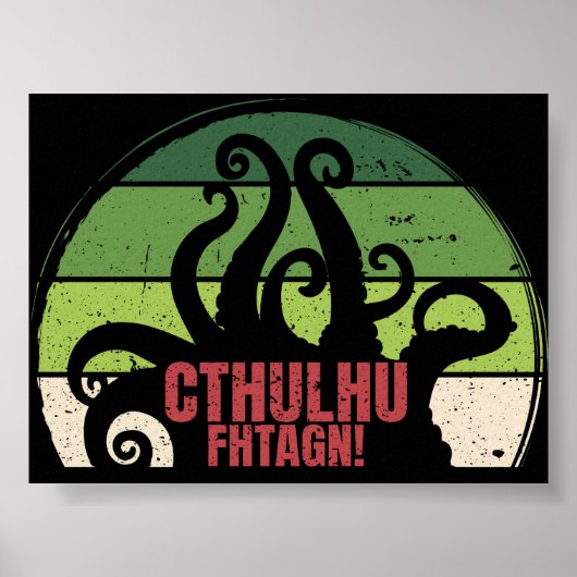 Cthulhu Fhtagn Vintage Poster (Voorkant)