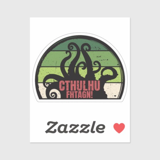 Cthulhu Fhtagn Vintage Sticker (Vel)