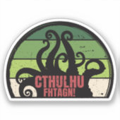 Cthulhu Fhtagn Vintage Sticker (Voorkant)
