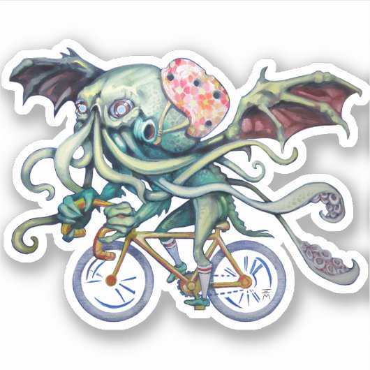 Cthulhu Fiets Sticker (Voorkant)