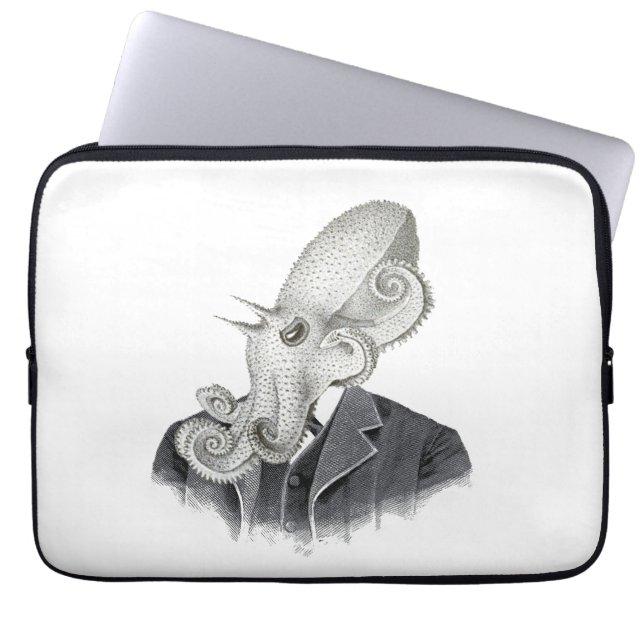 Cthulhu Gentleman  Illustration Laptop Hoesje Laptop Sleeve (Voorkant)