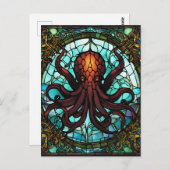 Cthulhu-Glas in lood Briefkaart (Voorkant / Achterkant)