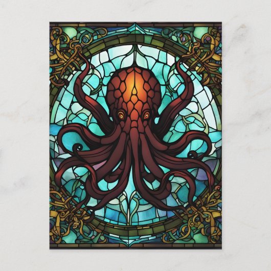 Cthulhu-Glas in lood Briefkaart (Voorkant)
