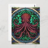 Cthulhu-Glas in lood Briefkaart (Voorkant / Achterkant)