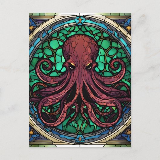 Cthulhu-Glas in lood Briefkaart (Voorkant)