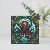 Cthulhu-Glas in lood Kaart (Staand voorkant)