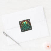 Cthulhu-Glas in lood Vierkante Sticker (Envelop)