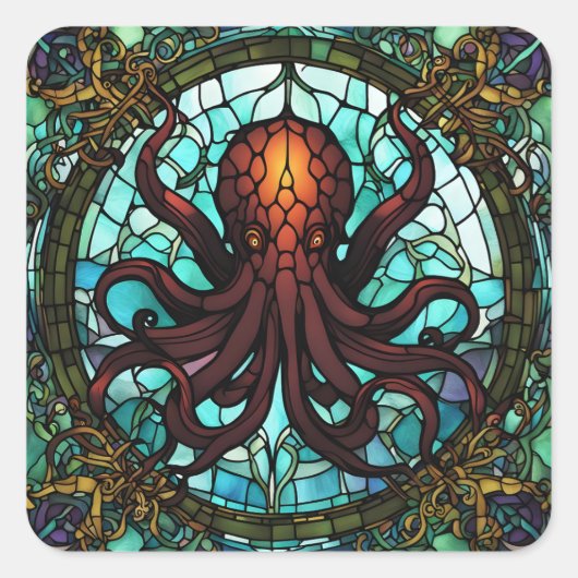 Cthulhu-Glas in lood Vierkante Sticker (Voorkant)
