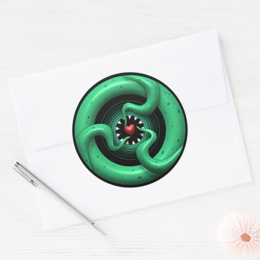 Cthulhu Heart Sticker (Envelop)