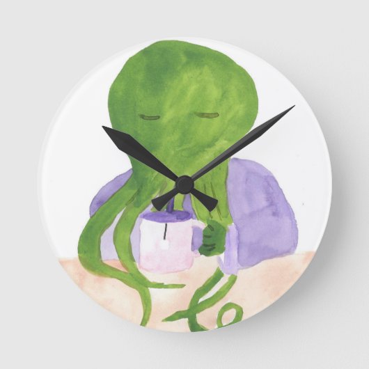 Cthulhu heeft een TEA-bekertje Ronde Klok (Voorkant)