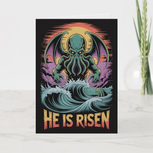 Cthulhu Hij Is Opgewekt Pasen Kaart (Voorkant)