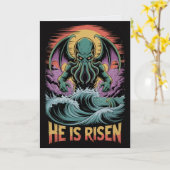 Cthulhu Hij Is Opgewekt Pasen Kaart (Gele Bloem)