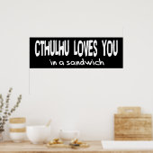 Cthulhu houdt van je poster (Keuken)