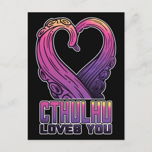 Cthulhu houdt van je tentakels Lovecraft Briefkaart (Voorkant)