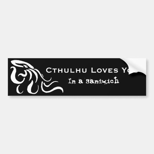 Cthulhu houdt van u in een sandwich-Bumpersticker Bumpersticker (Voorkant)