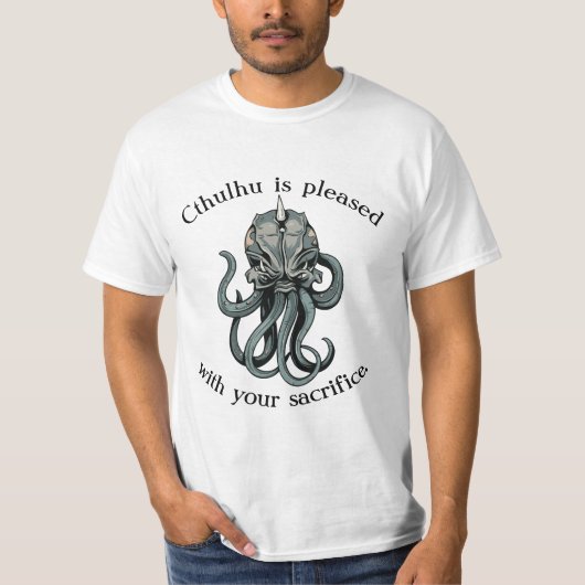 Cthulhu is blij met T-Shirt (Voorkant)