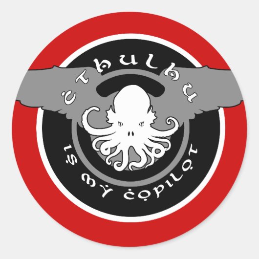 Cthulhu is mijn Copilot Sticker (rood) (Voorkant)