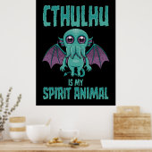 Cthulhu Is Mijn Geestdier Poster (Keuken)