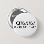 Cthulhu is mijn medepiloot ronde button 5,7 cm (Voorkant /achterkant)