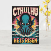 Cthulhu is verrezen Pasen Kaart (Gele Bloem)
