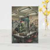 Cthulhu Kantoor Kerstfeest Kaart (Gele Bloem)