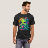 Cthulhu Kawaii Anime Alien Bubble Tea T-shirt (Voorkant volledig)