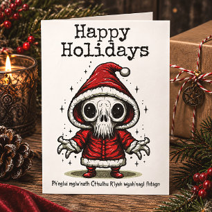 Cthulhu Kerstmis Spooky Occult Gelukkig Feestdagenkaart