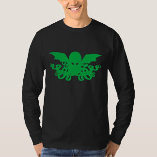 Cthulhu Long hoeve T-Shirt - Green + Black